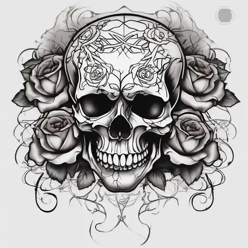 Skull and death with roses half Sleeve half sleeve tattoos for men